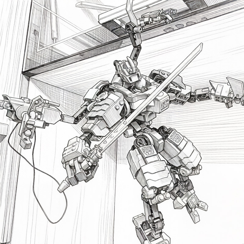 Model Kit Mecha - MOC Sets Creative Ninja Mecha Series