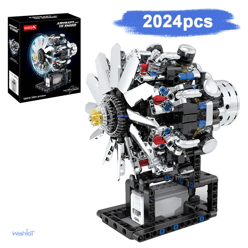 Model Kit V8 - G8910 Aviation V8 Engine 558pcs Aircraft