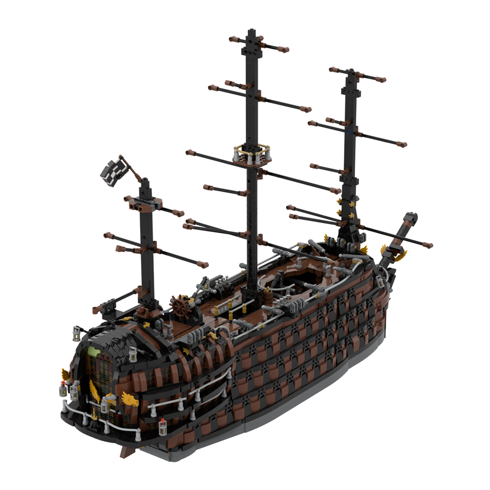 Model Kit Uss Iowa - Gobricks Brown Pirate Ship Bricks Revenge