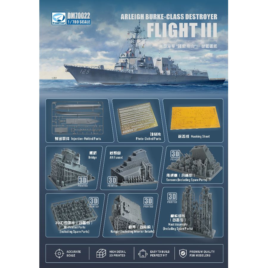 Model Kit Uss Iowa - DM70022 DREAM 1/700 USA Navy Arleigh