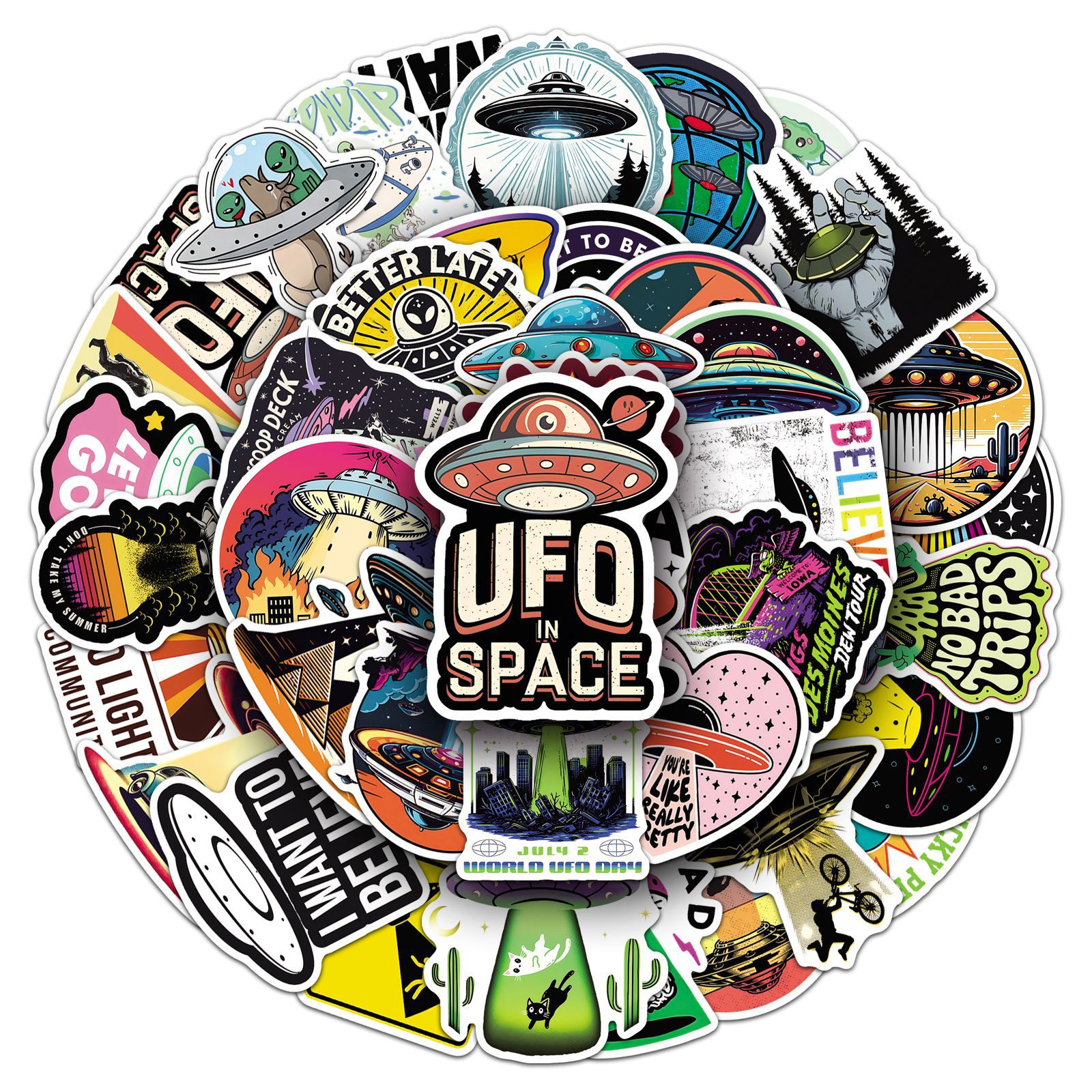 50PCS Cartoon UFO Graffiti Sti - Model Kit Ufo incelemesi ve fiyatı