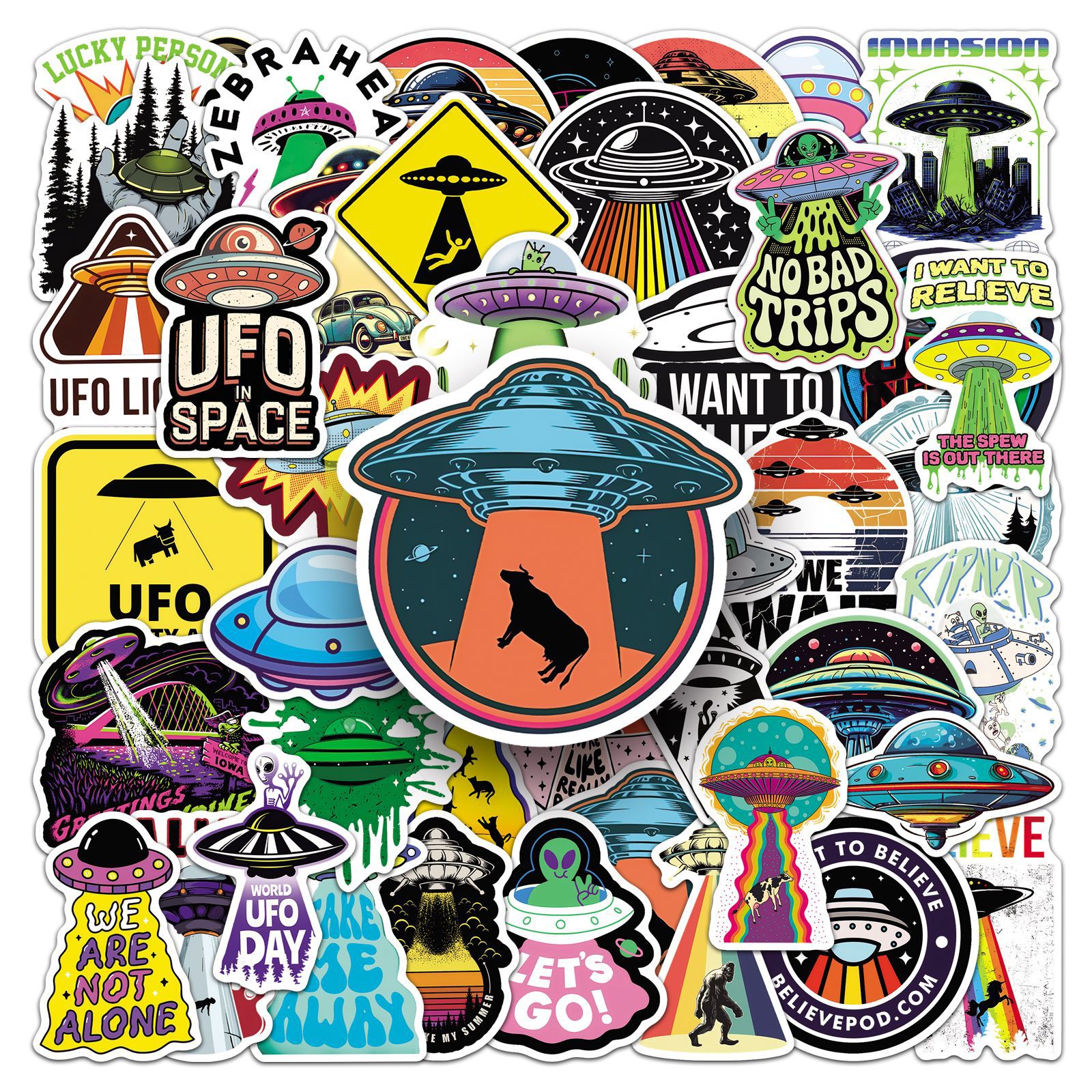 50PCS Cartoon UFO Graffiti Sti - Model Kit Ufo incelemesi ve fiyatı