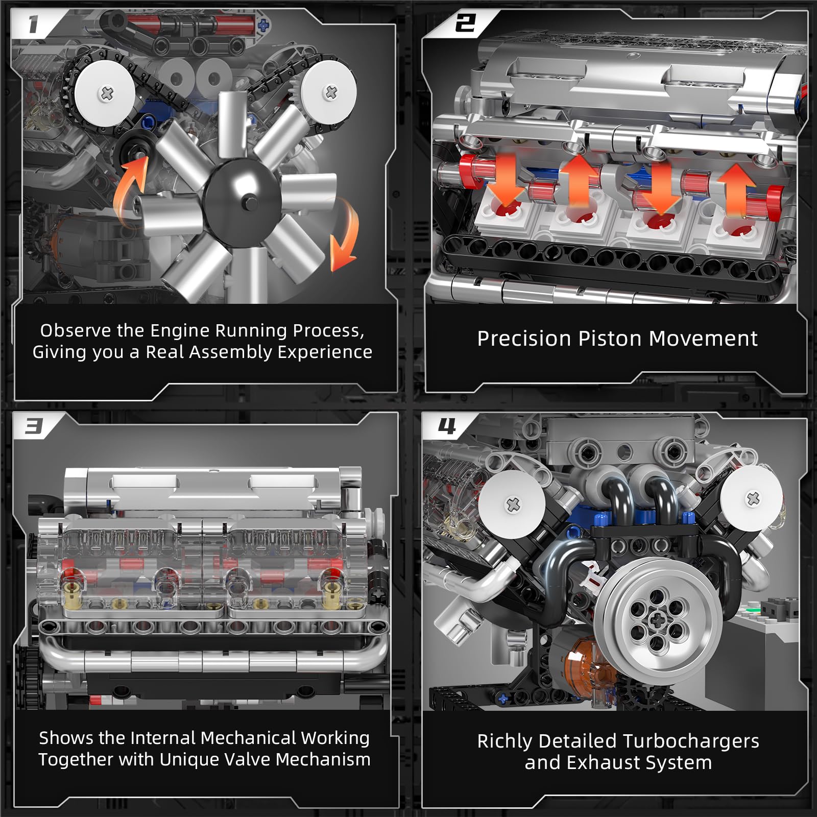 Mould King 10088 V8 Engine Bui - Model Kit V8 incelemesi ve fiyatı