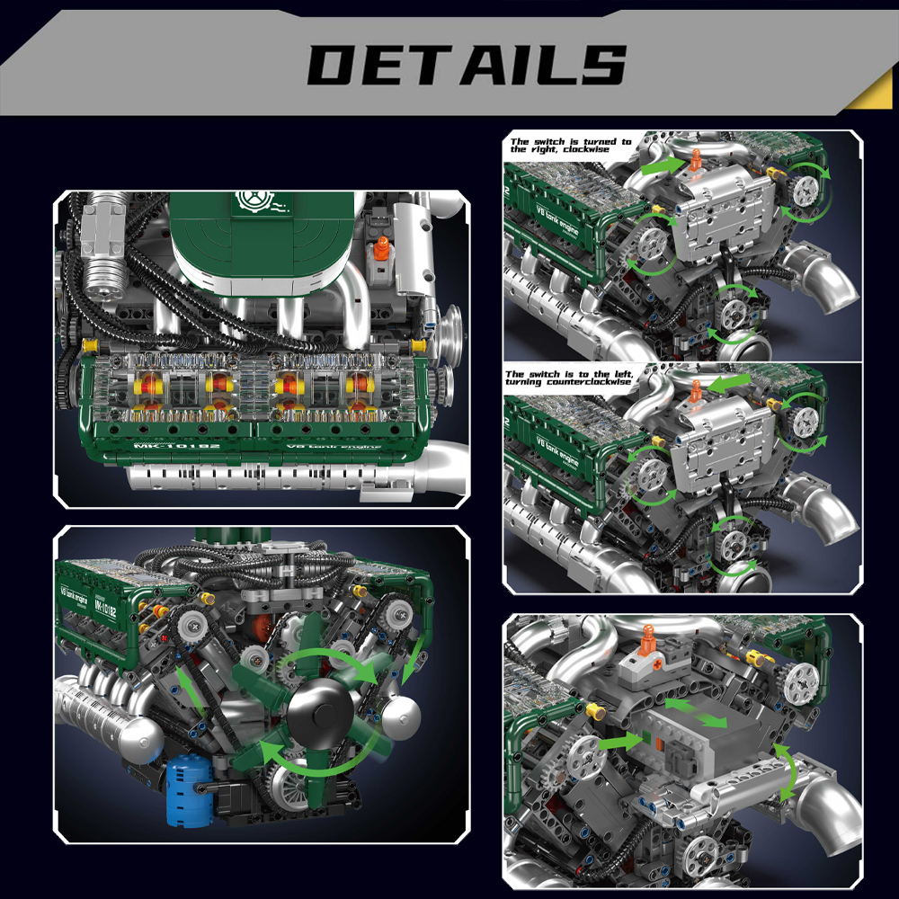Mould King 10182 V8 Tank Engin - Model Kit V8 incelemesi ve fiyatı