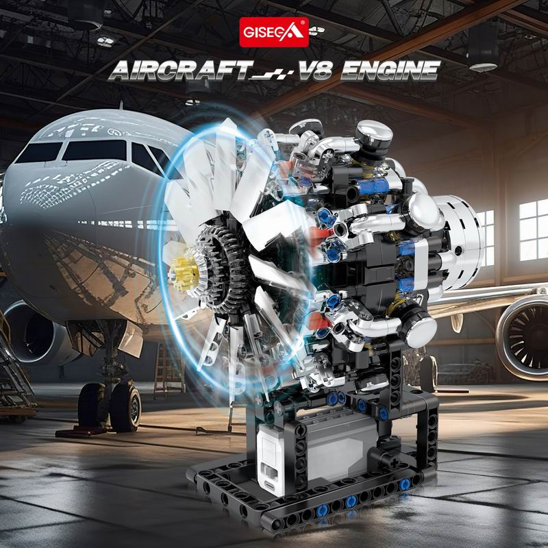 G8910 Aviation V8 Engine 558pc - Model Kit V8 incelemesi ve fiyatı