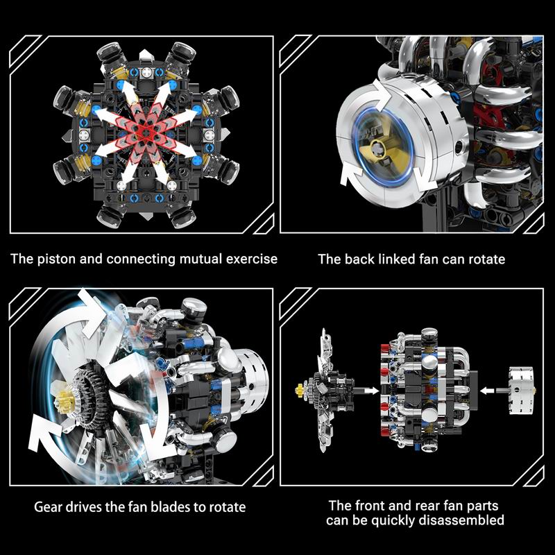 G8910 Aviation V8 Engine 558pc - Model Kit V8 incelemesi ve fiyatı