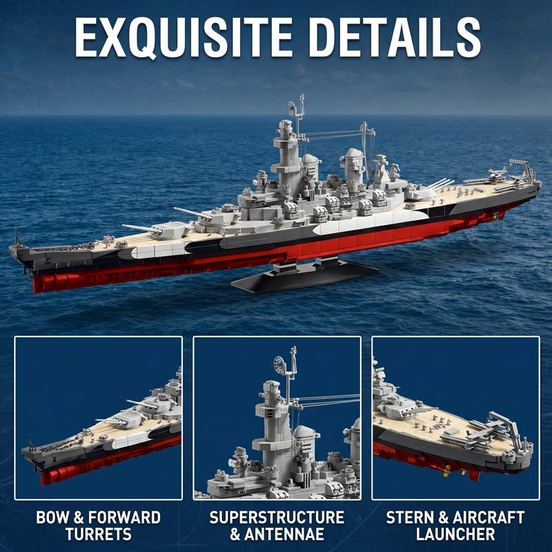 2568PCS USS Missouri Battleshi - Model Kit Uss Iowa incelemesi ve fiyatı